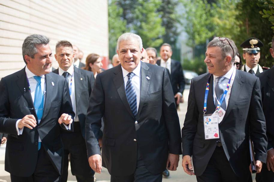 il Primo Ministro Egiziano, Ibrahim Meheleb in visita a Expo Milano (Lapresse)